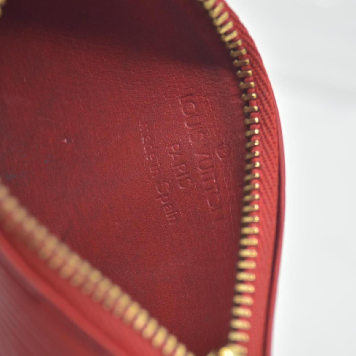 $430 Louis Vuitton Red Epi Leather Pochette Cles Key and Change Holder CONSIGNMENT