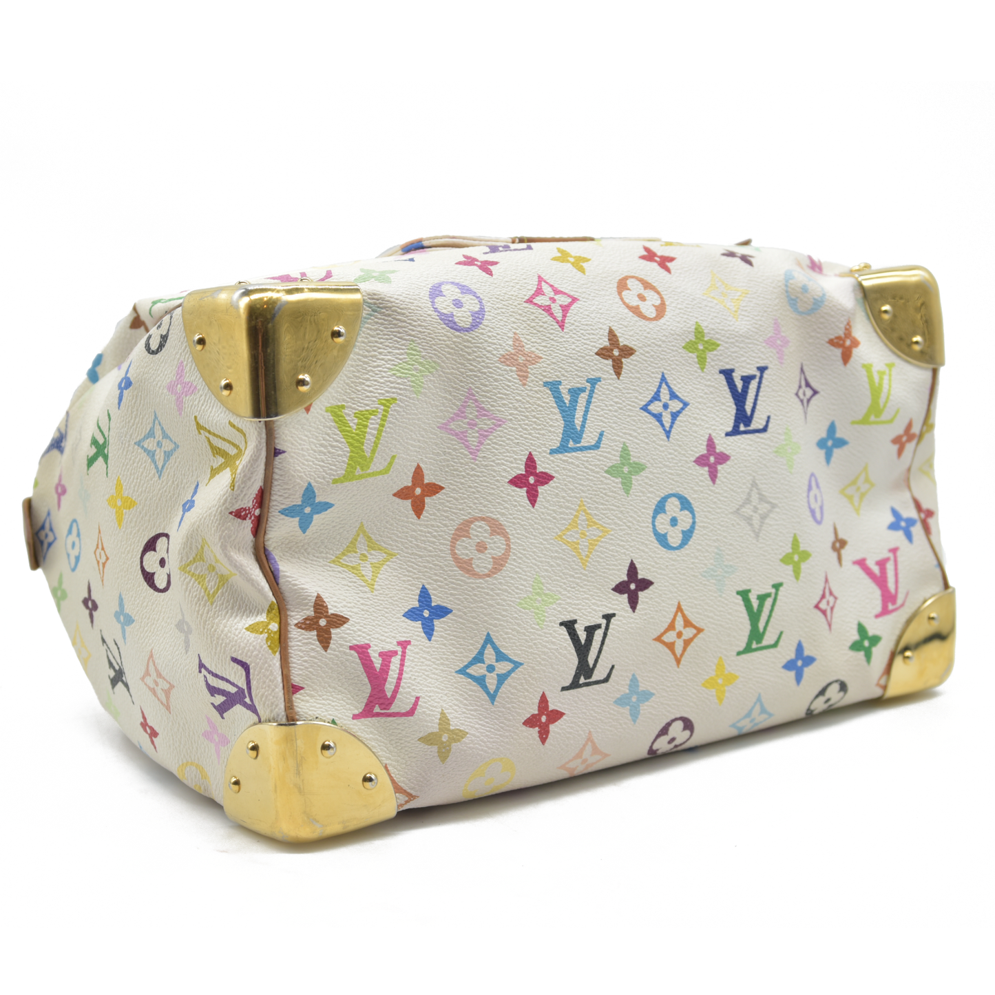 $3150 Louis Vuitton Monogram Multicolor Speedy 30 White 2004