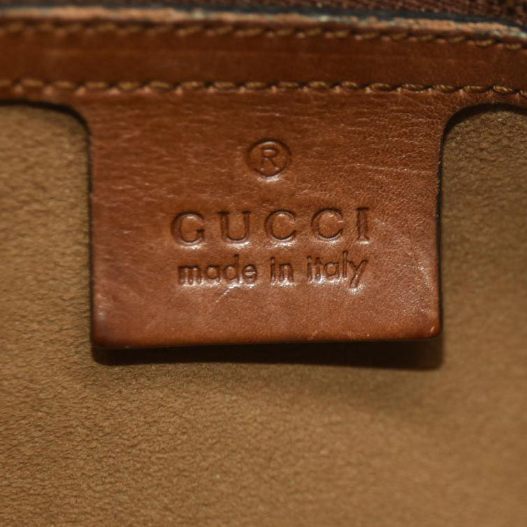 Gucci  GG Supreme Monogram Cuoio Toscano Small Boston Beige Ebony Cuir