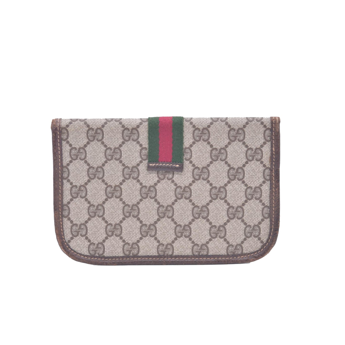 $680 Vintage Gucci Monogram Leather Clutch Bag CONSIGNMENT