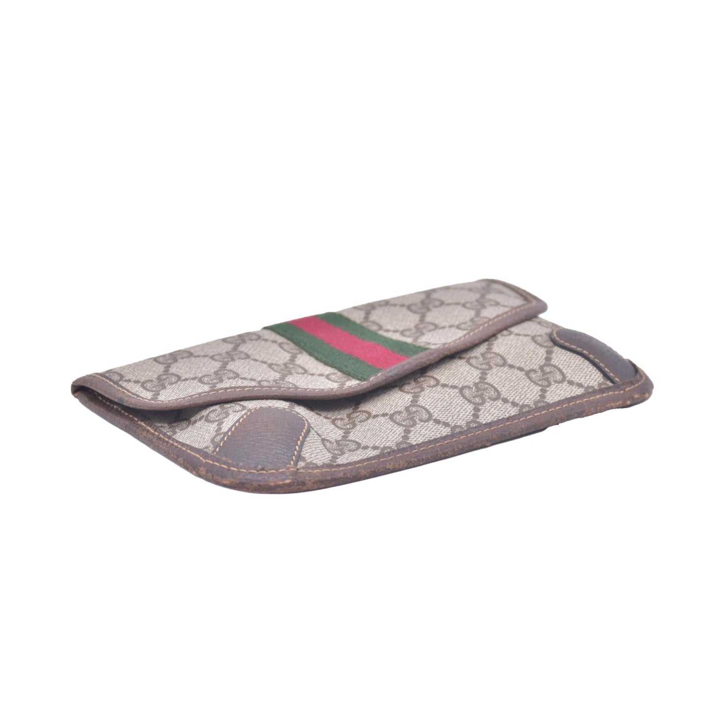 $680 Vintage Gucci Monogram Leather Clutch Bag CONSIGNMENT