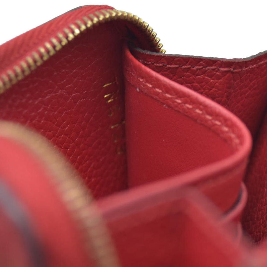 AUCTION $740 Louis Vuitton Monogram Empreinte Zippy Zip Around Wallet Coin Purse Red TN4129