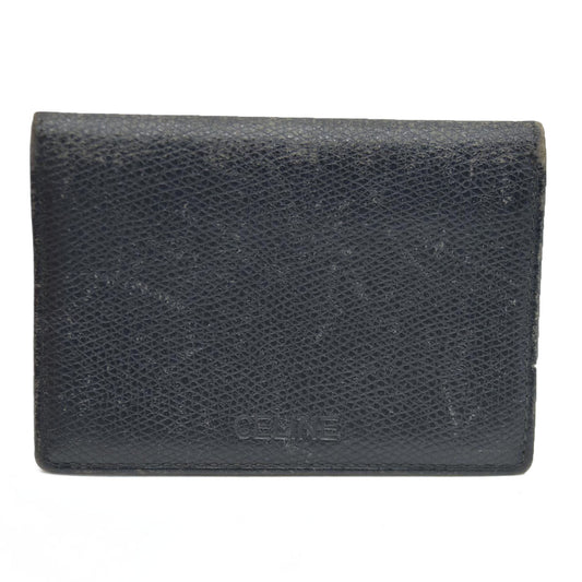 AUCTION $340 CELINE Logo Leather Card Case Black