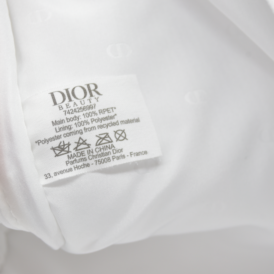 Dior GWP White Cosmetic Pouch with Logo
