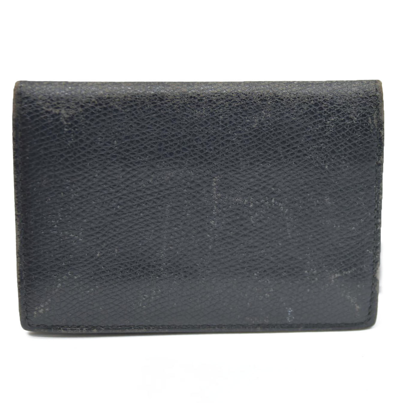 AUCTION $340 CELINE Logo Leather Card Case Black