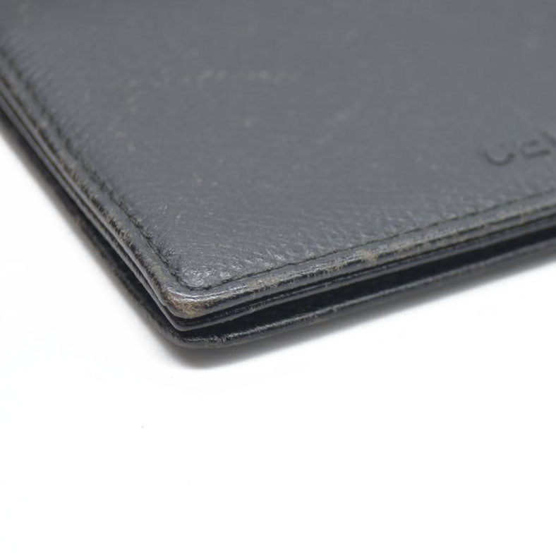 AUCTION $340 CELINE Logo Leather Card Case Black