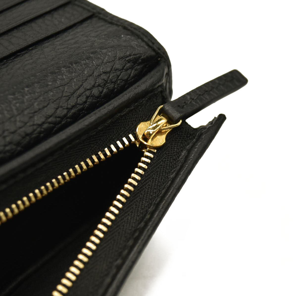 Gucci  Dollar Calfskin GG Supreme Monogram GG Marmont Card Case Black Beige Ebony