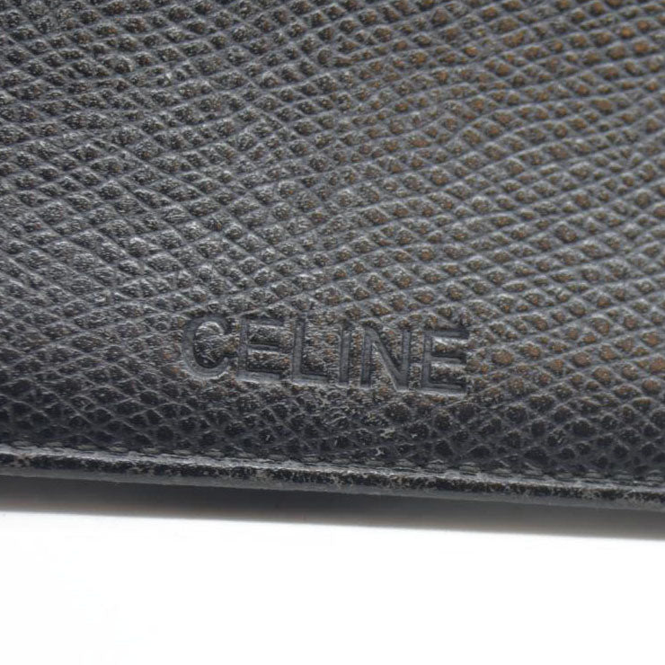 AUCTION $340 CELINE Logo Leather Card Case Black