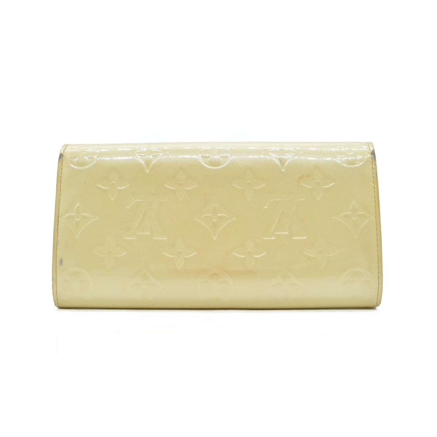 $840 Louis Vuitton Vernis Sarah Wallet Ivory CONSIGNMENT