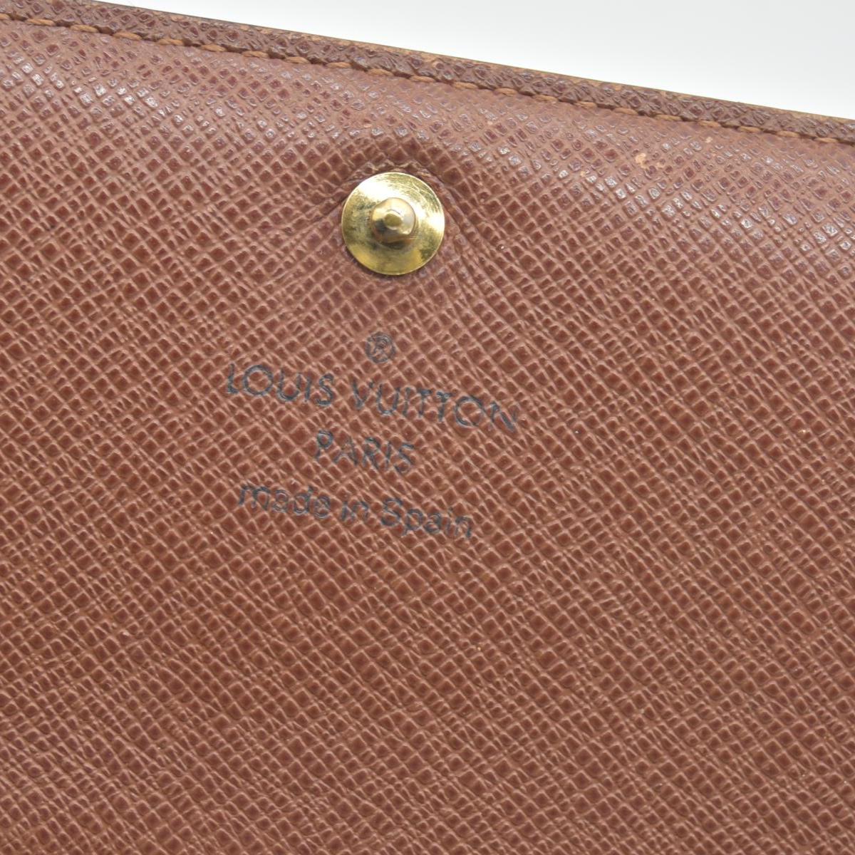 $560 Louis Vuitton Monogram Porte-Monnaie Tresor Wallet CONSIGNMENT CA1015