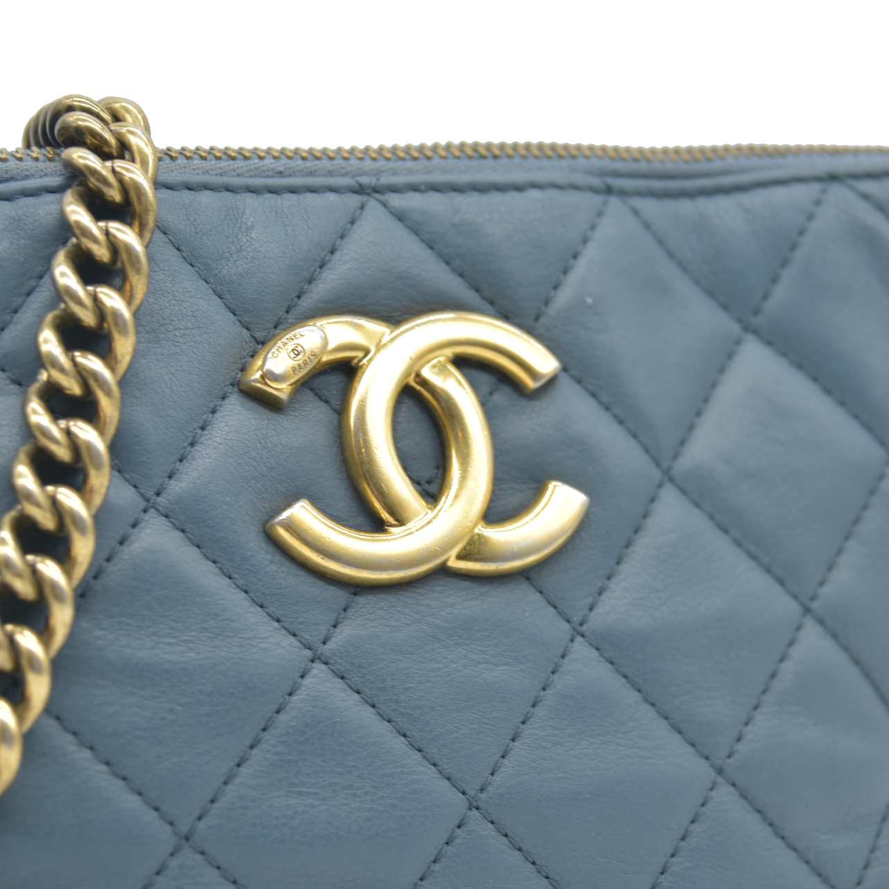 Chanel CC Crown Double Zip Bag Blue 2013 $3200
