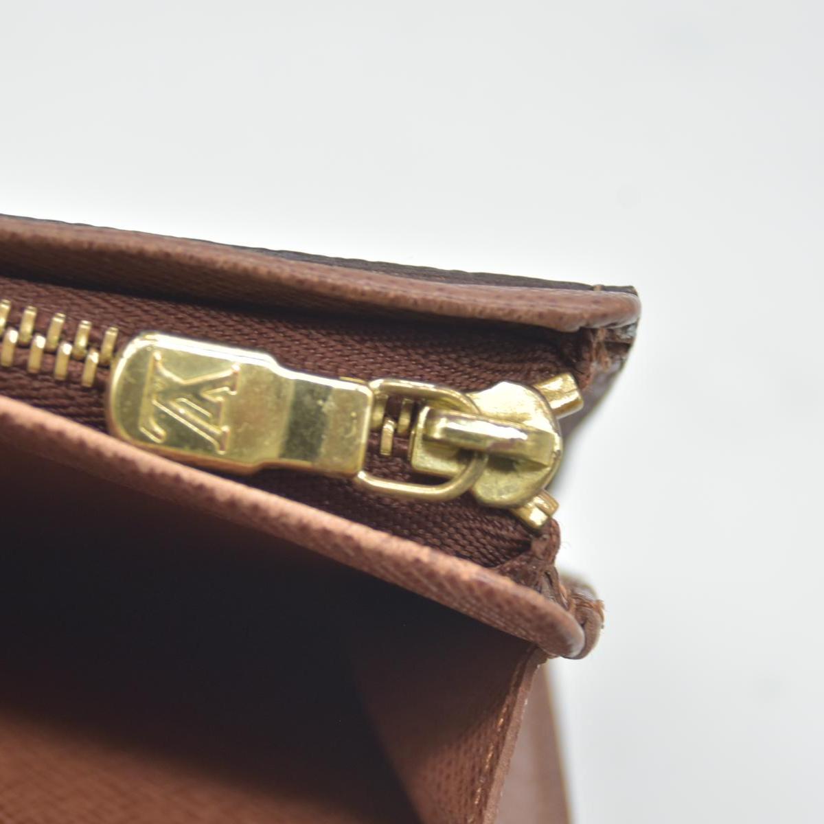 $560 Louis Vuitton Monogram Porte-Monnaie Tresor Wallet CONSIGNMENT CA1015