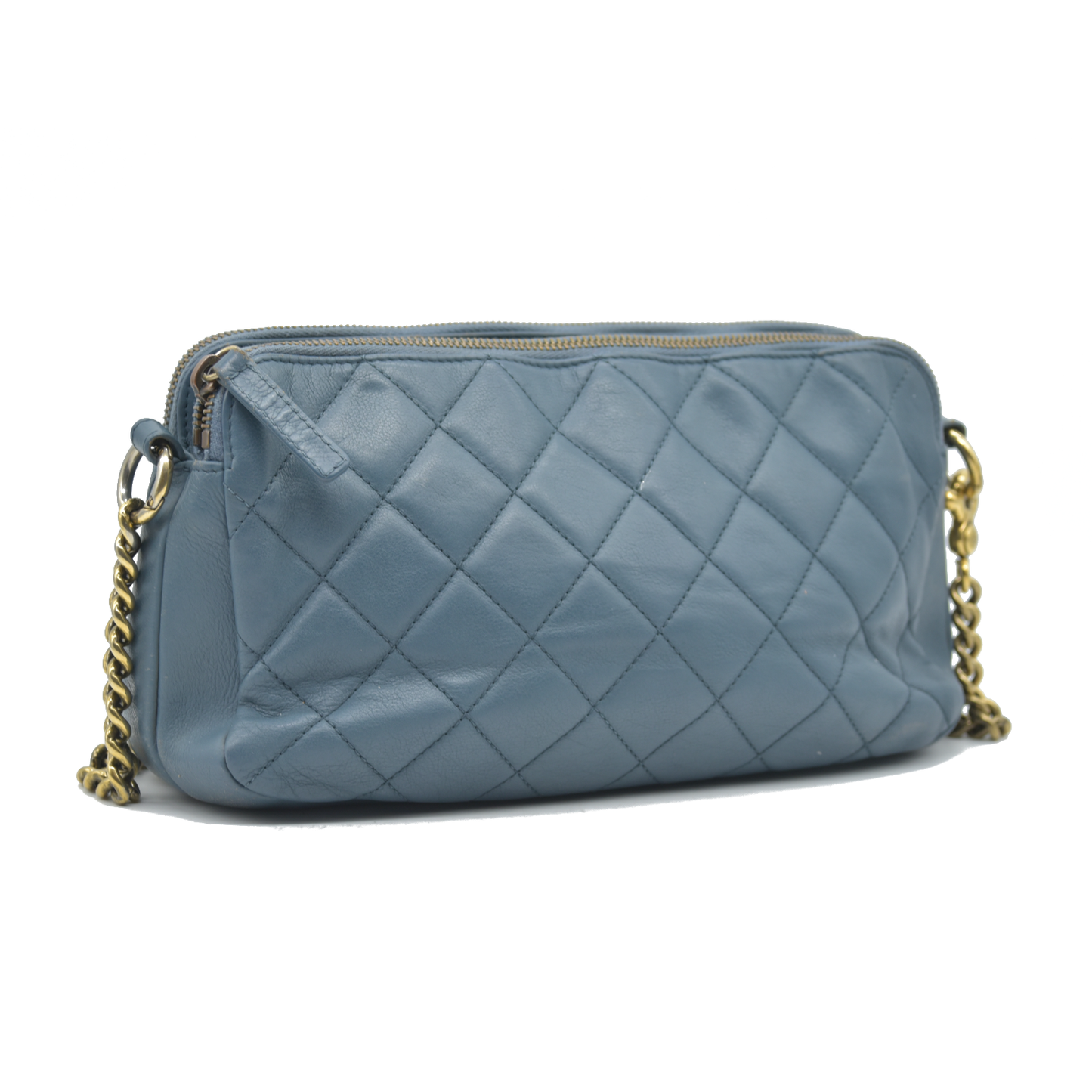 Chanel CC Crown Double Zip Bag Blue 2013 $3200