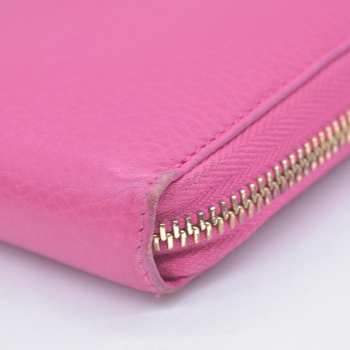 $800 Gucci Dollar Calfskin GG Marmont Zip Around Wallet Fuchsia CONSIGNMENT