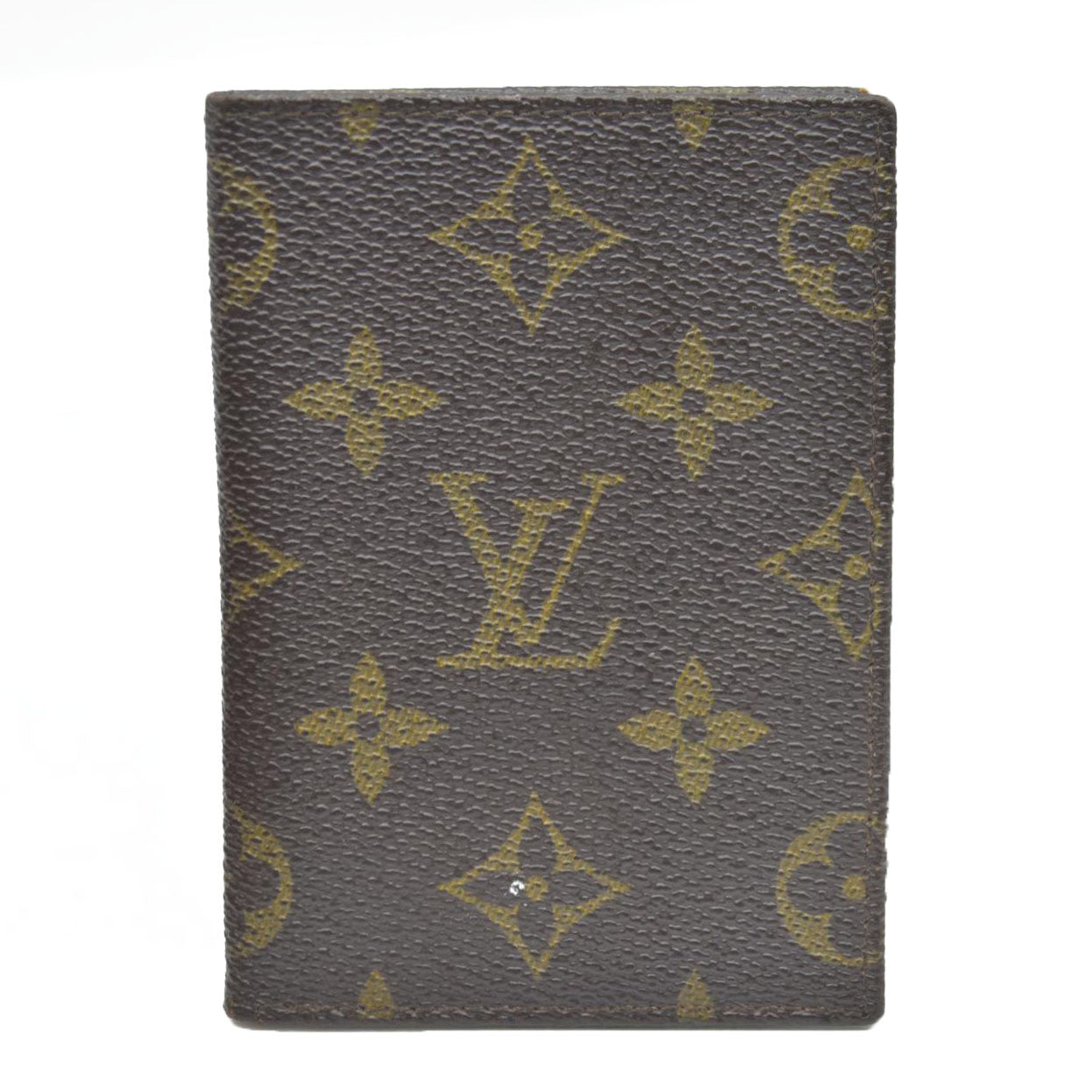 AUCTION $425 Louis Vuitton Monogram Porte 2 Cartes Vertical Pass Card Case Brown 882