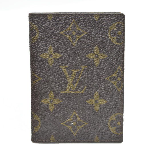 AUCTION $425 Louis Vuitton Monogram Porte 2 Cartes Vertical Pass Card Case Brown 882