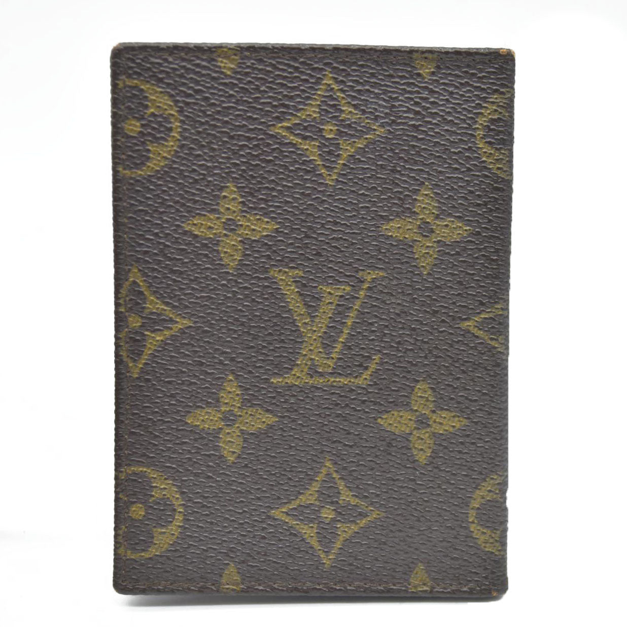 AUCTION $425 Louis Vuitton Monogram Porte 2 Cartes Vertical Pass Card Case Brown 882