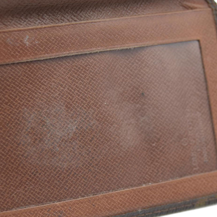 AUCTION $425 Louis Vuitton Monogram Porte 2 Cartes Vertical Pass Card Case Brown 882