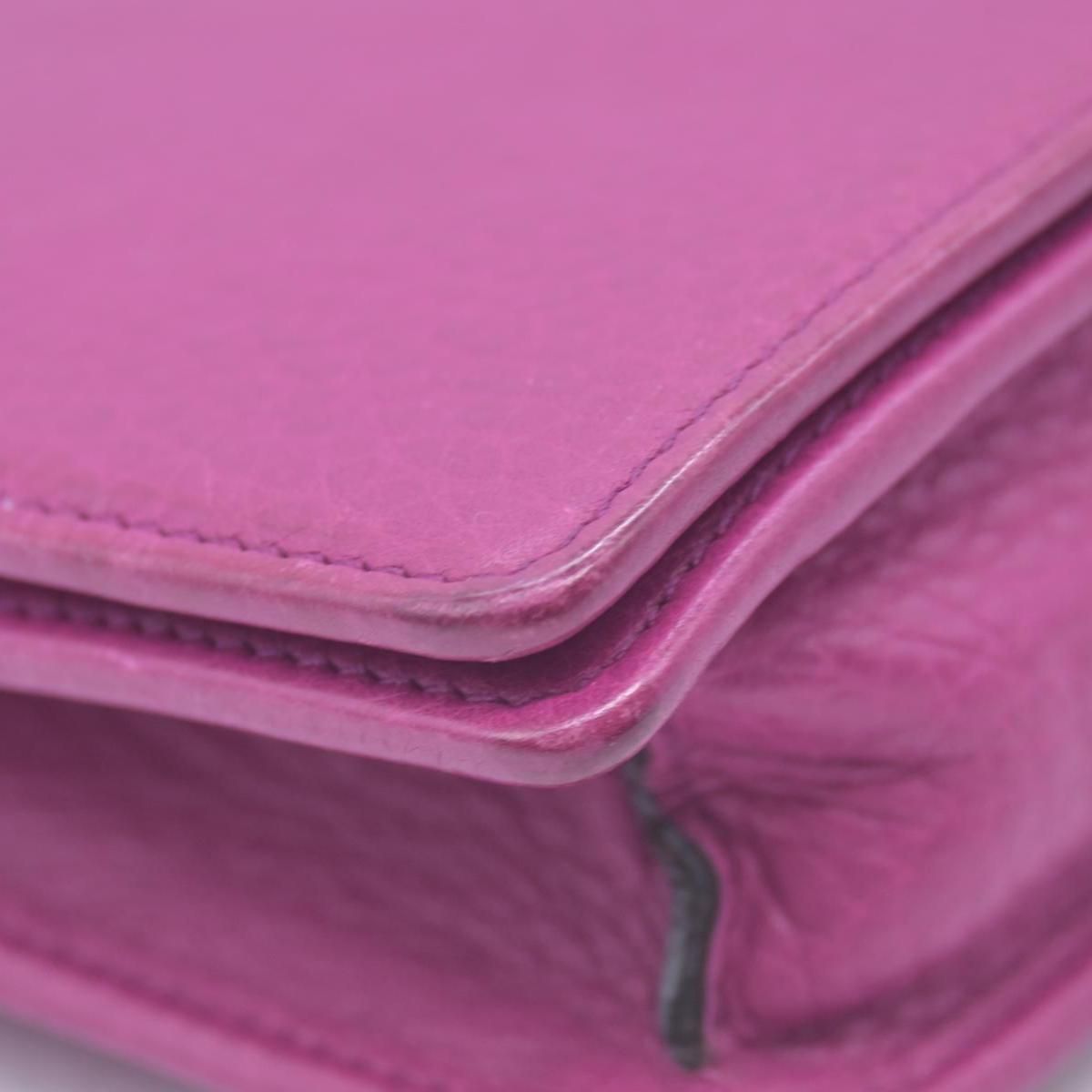 $850 Gucci Pebbled Calfskin Soho Wallet On Chain Fuchsia CONSIGNMENT