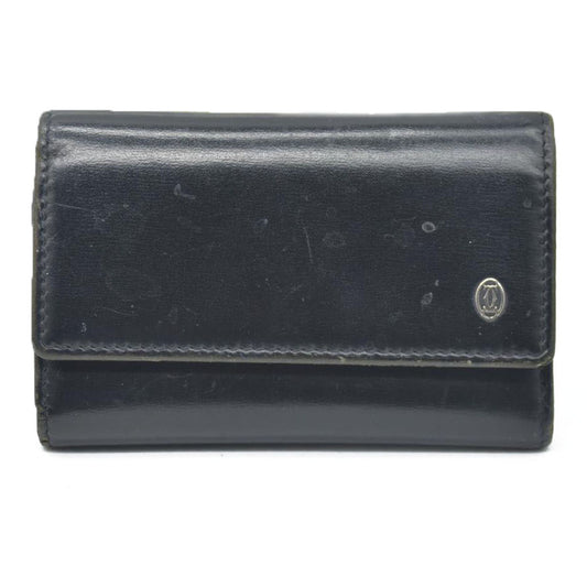 AUCTION $390 Pasha de Cartier Leather 6 Ring Key Case Black