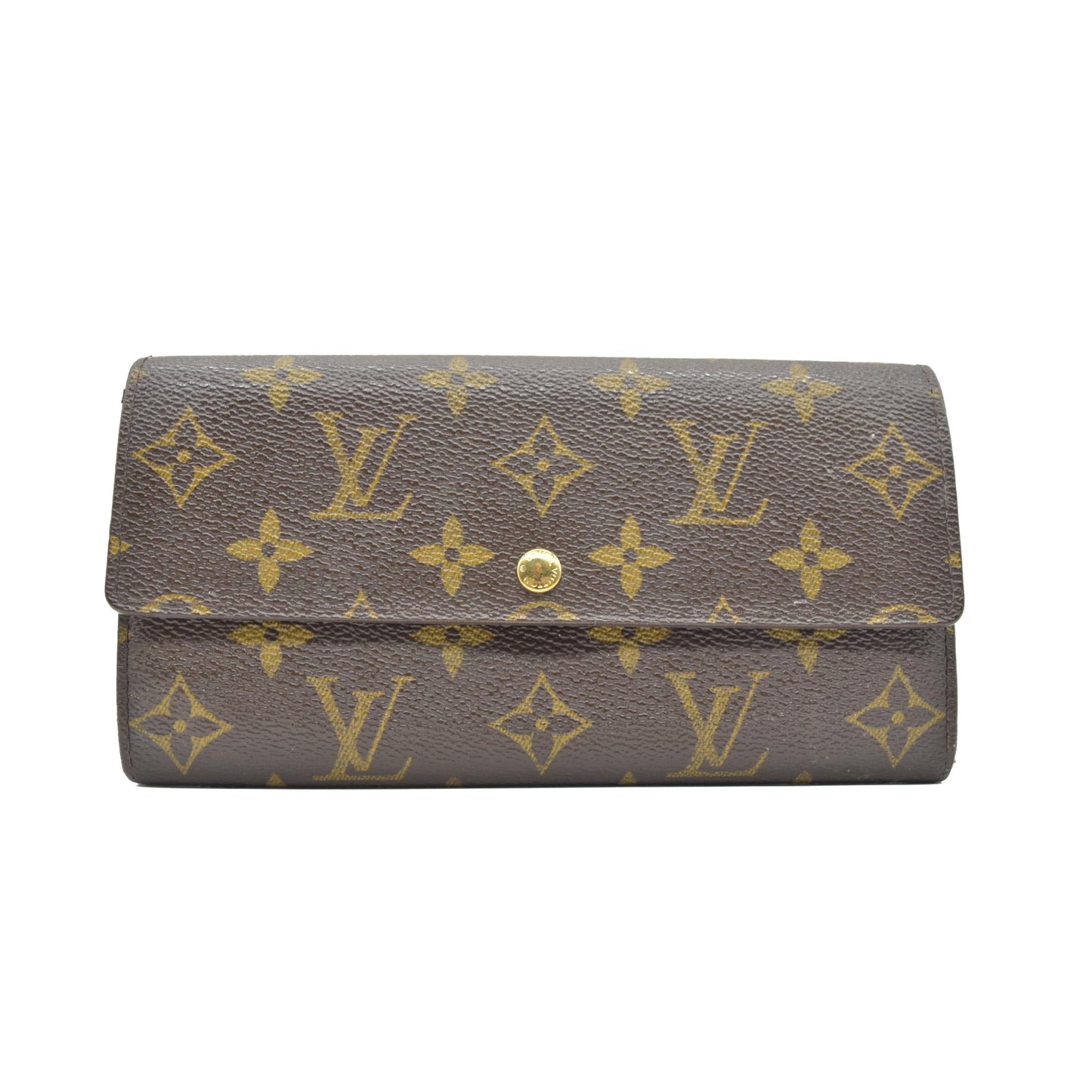 $775 Louis Vuitton Monogram Portefeiulle Sarah Long Bifold Wallet Brown CONSIGNMENT