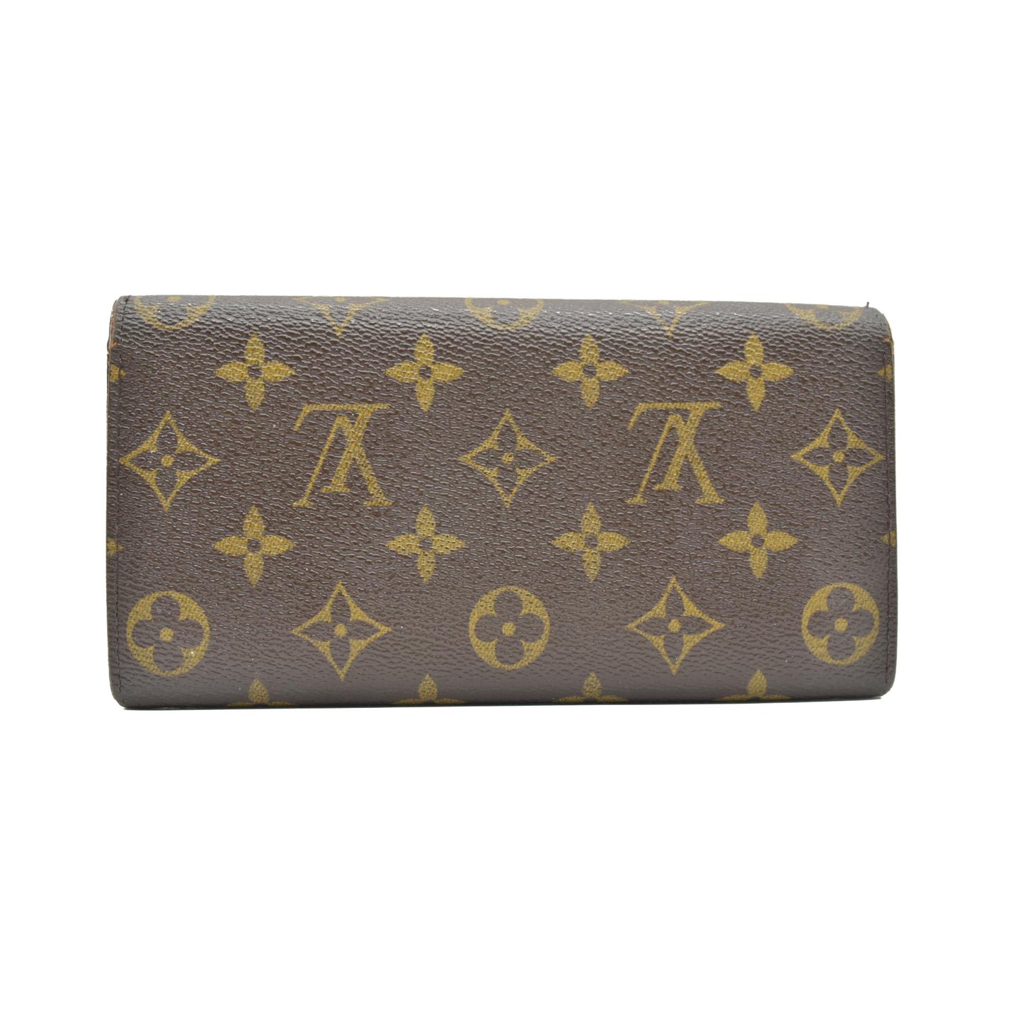 $775 Louis Vuitton Monogram Portefeiulle Sarah Long Bifold Wallet Brown CONSIGNMENT