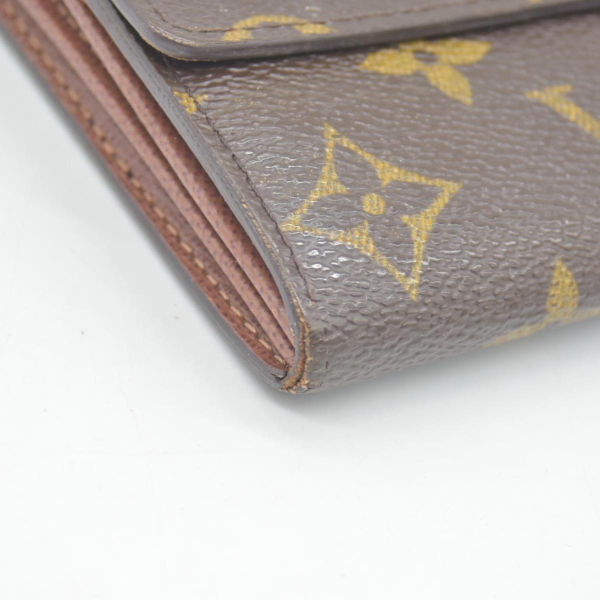 $775 Louis Vuitton Monogram Portefeiulle Sarah Long Bifold Wallet Brown CONSIGNMENT
