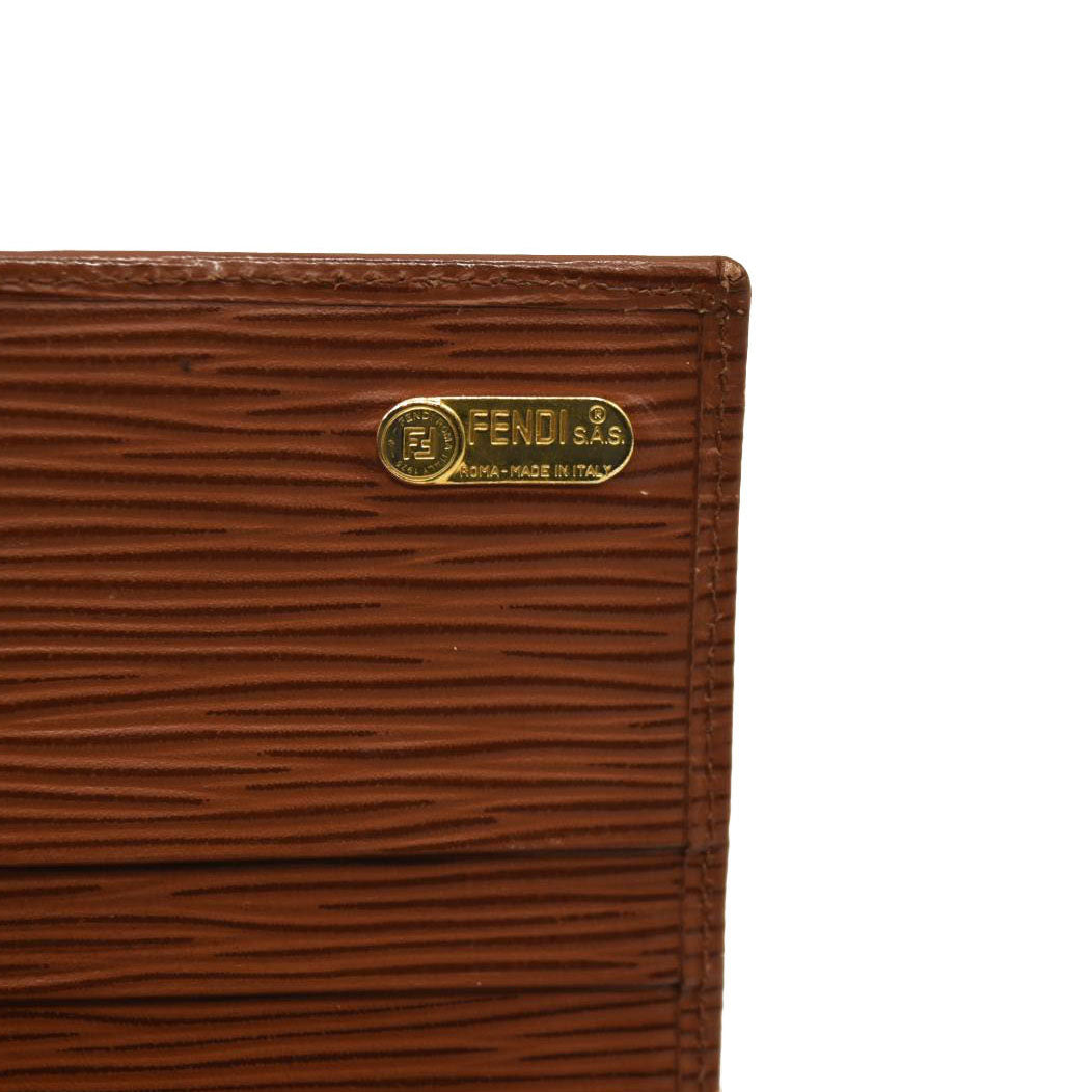 FENDI Vintage Long Wallet Leather Brown