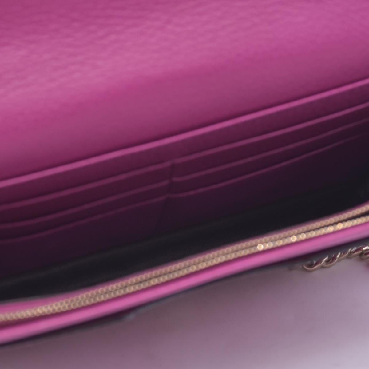 $850 Gucci Pebbled Calfskin Soho Wallet On Chain Fuchsia CONSIGNMENT