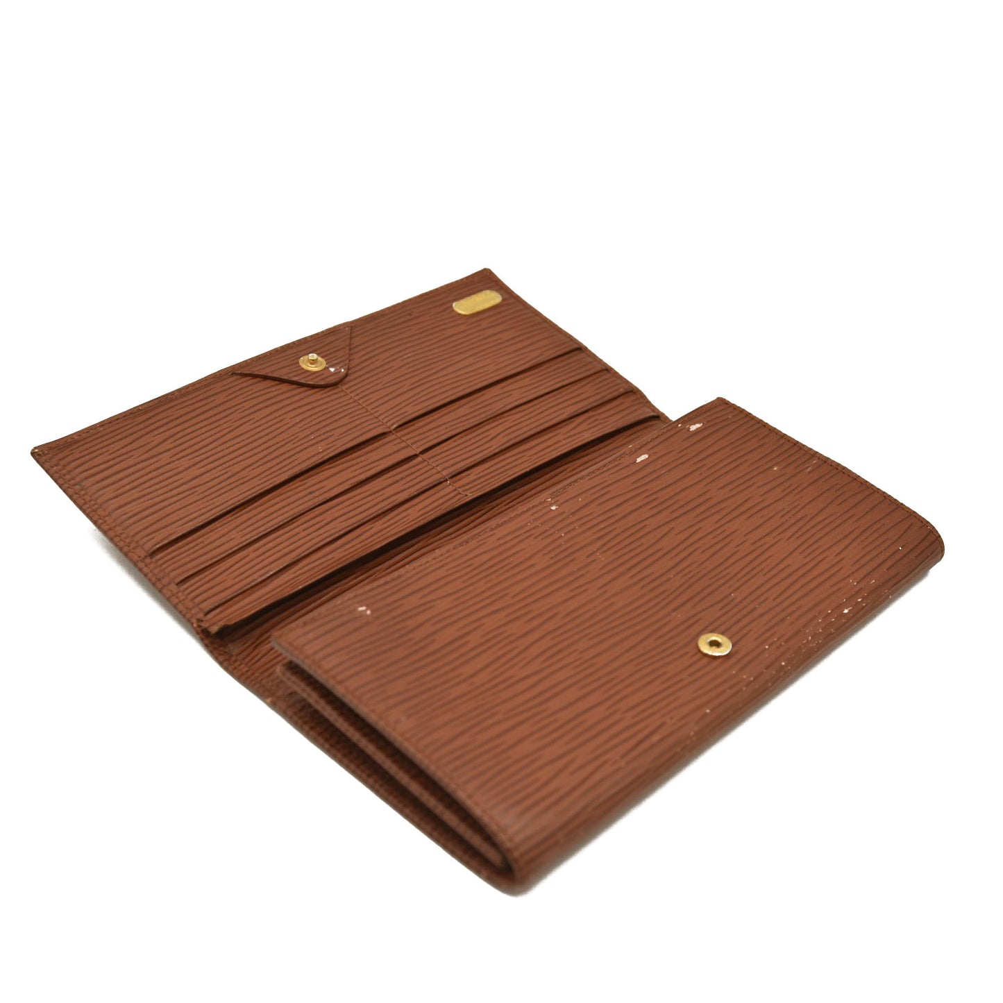 FENDI Vintage Long Wallet Leather Brown