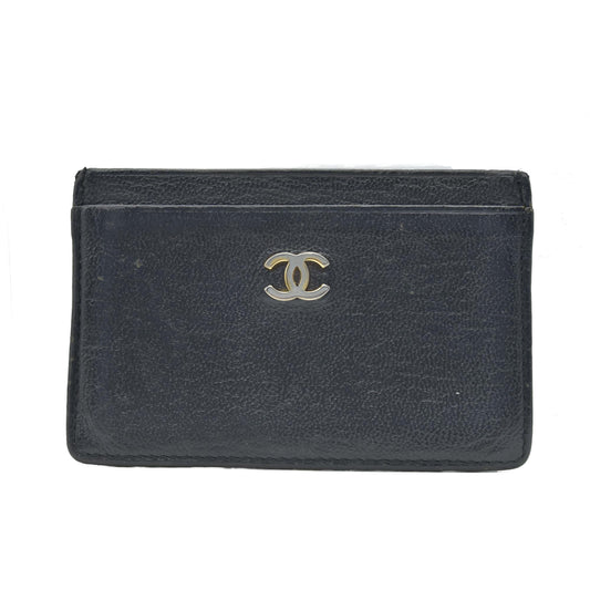 Chanel Goatskin CC Card Holder Black CONSIGNMENT