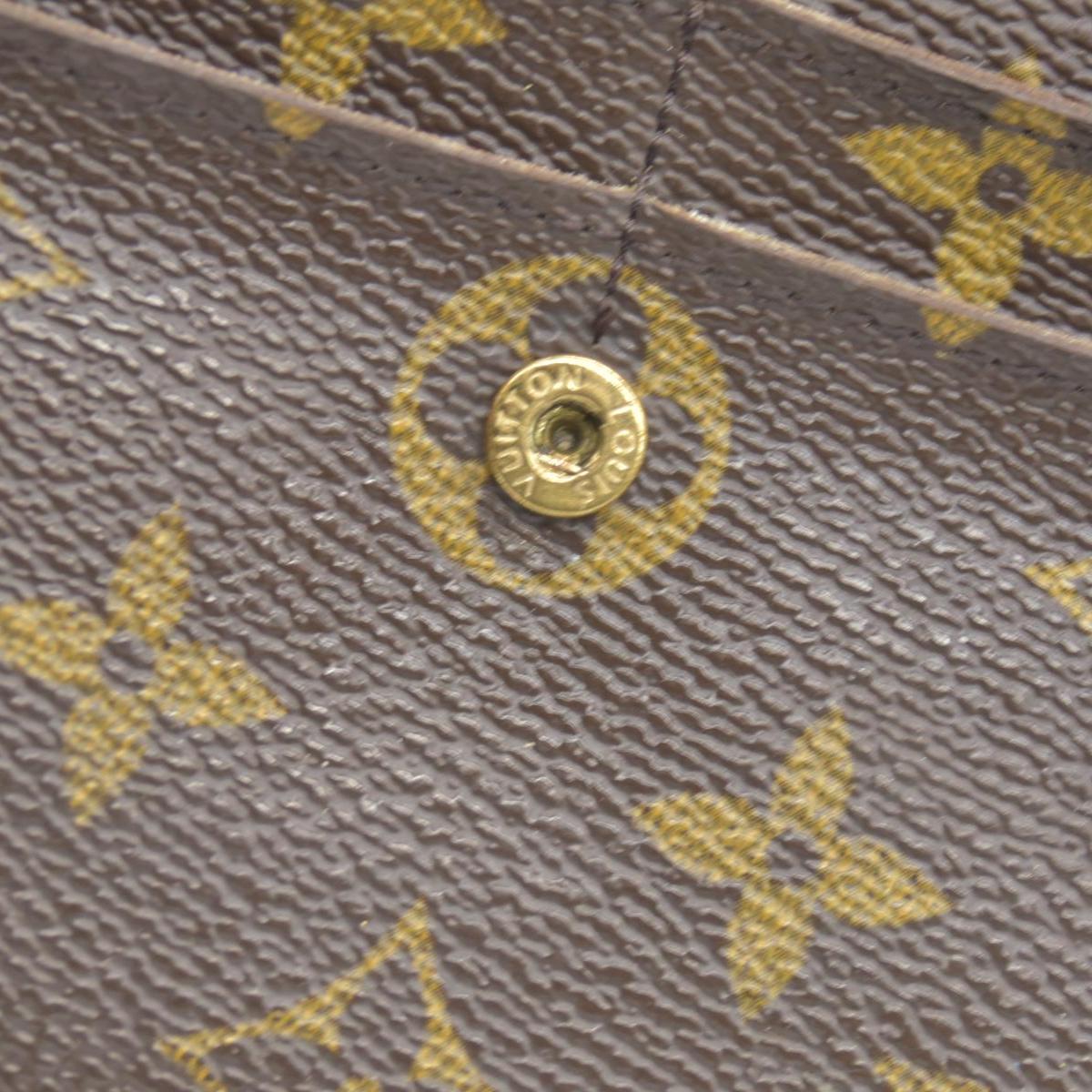 $775 Louis Vuitton Monogram Portefeiulle Sarah Long Bifold Wallet Brown CONSIGNMENT
