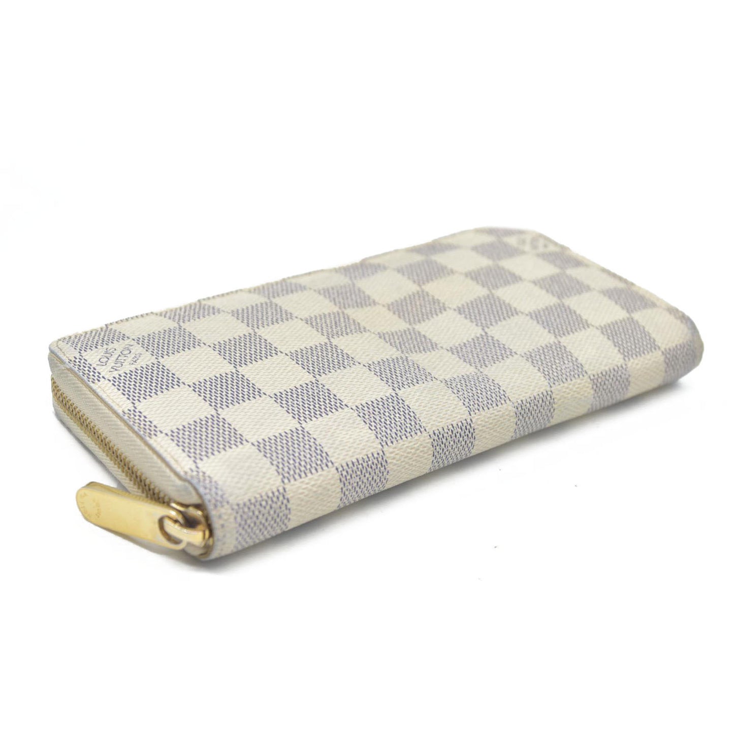 AUCTION $915 Louis Vuitton Damier Azur Zippy Zip Around Long Wallet Purse White CA1172
