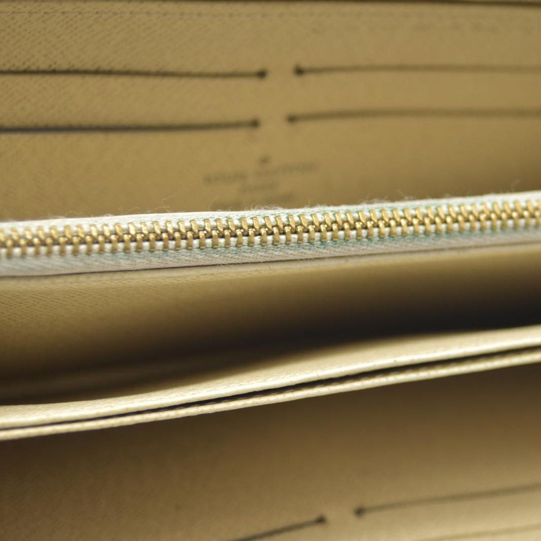 AUCTION $915 Louis Vuitton Damier Azur Zippy Zip Around Long Wallet Purse White CA1172