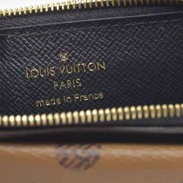 $700 Louis Vuitton  Reverse Monogram Recto Verso Card Holder Brown RFID