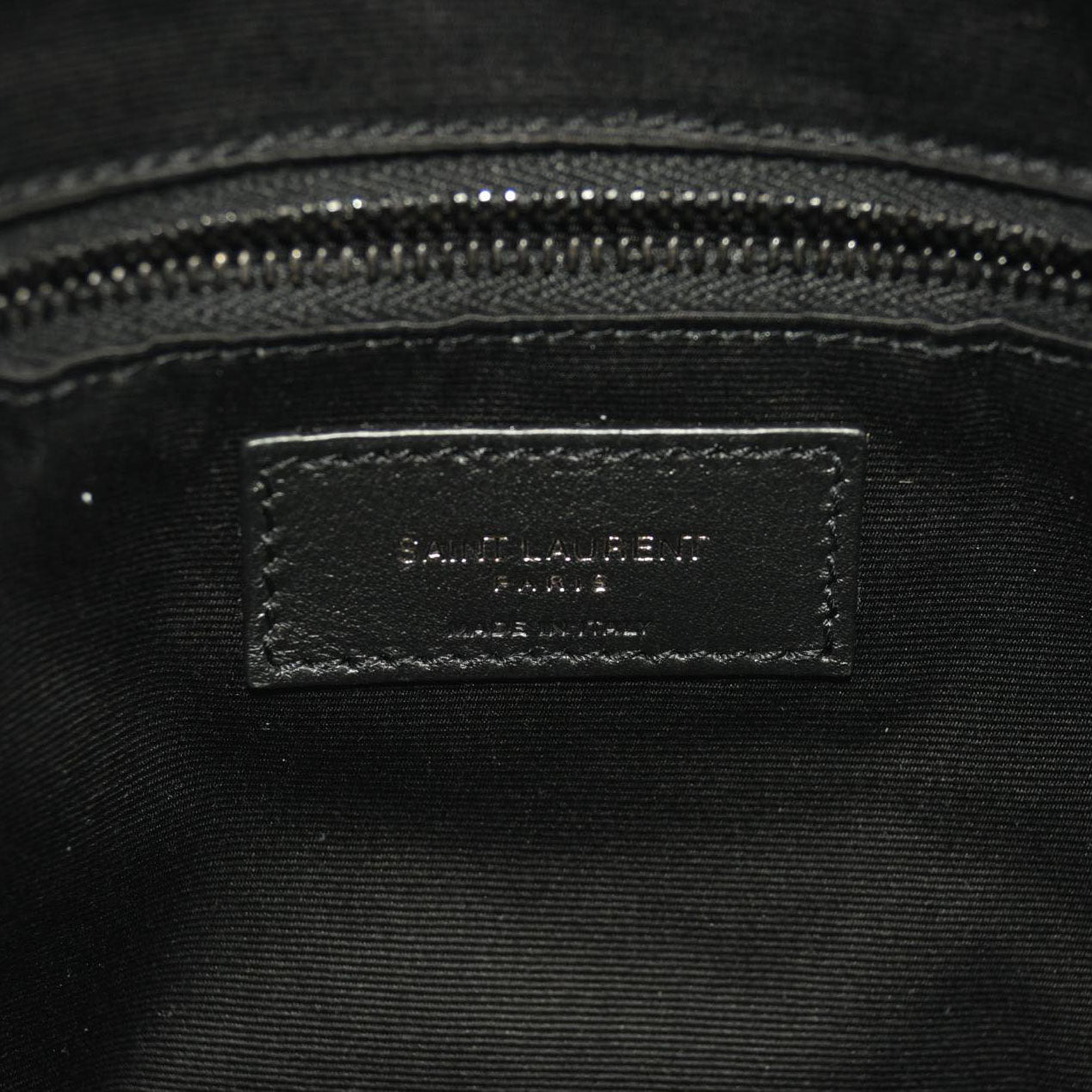 SAINT LAURENT Crinkled Calfskin Matelasse Monogram Medium Niki Shopper Tote Black