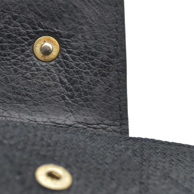 AUCTION $590 BVLGARI Logo Mania Canvas Leather Bifold Wallet Black