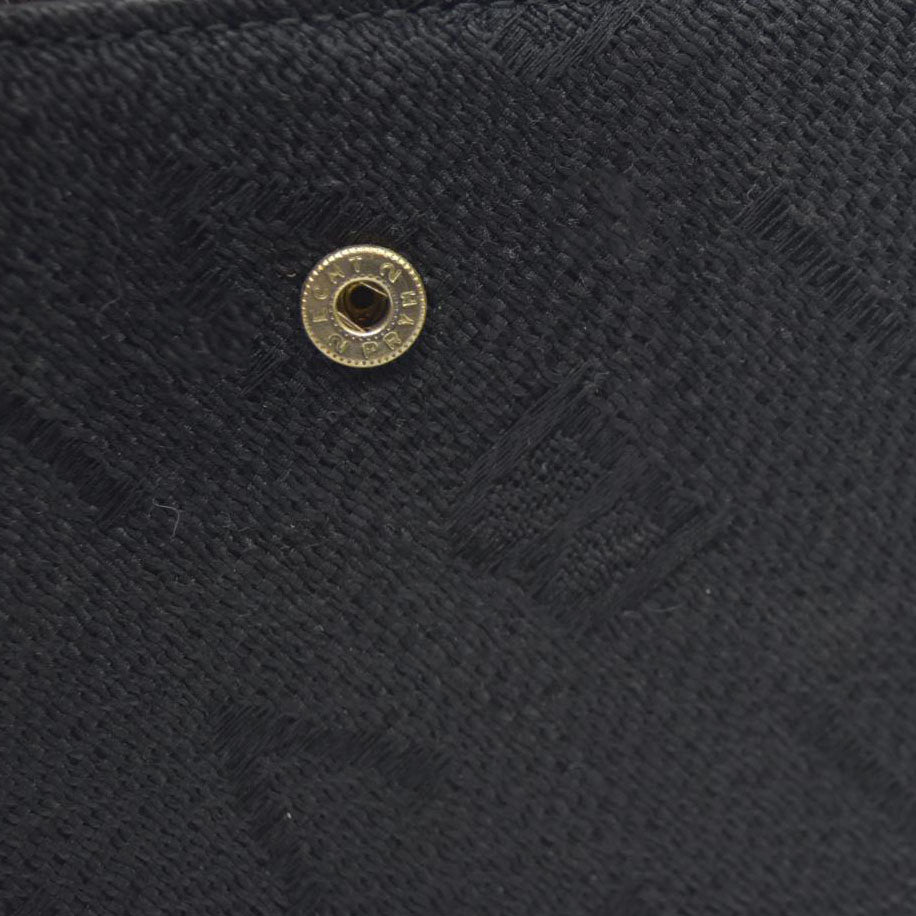 AUCTION $590 BVLGARI Logo Mania Canvas Leather Bifold Wallet Black