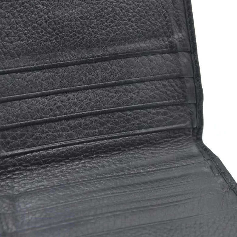 AUCTION $590 BVLGARI Logo Mania Canvas Leather Bifold Wallet Black