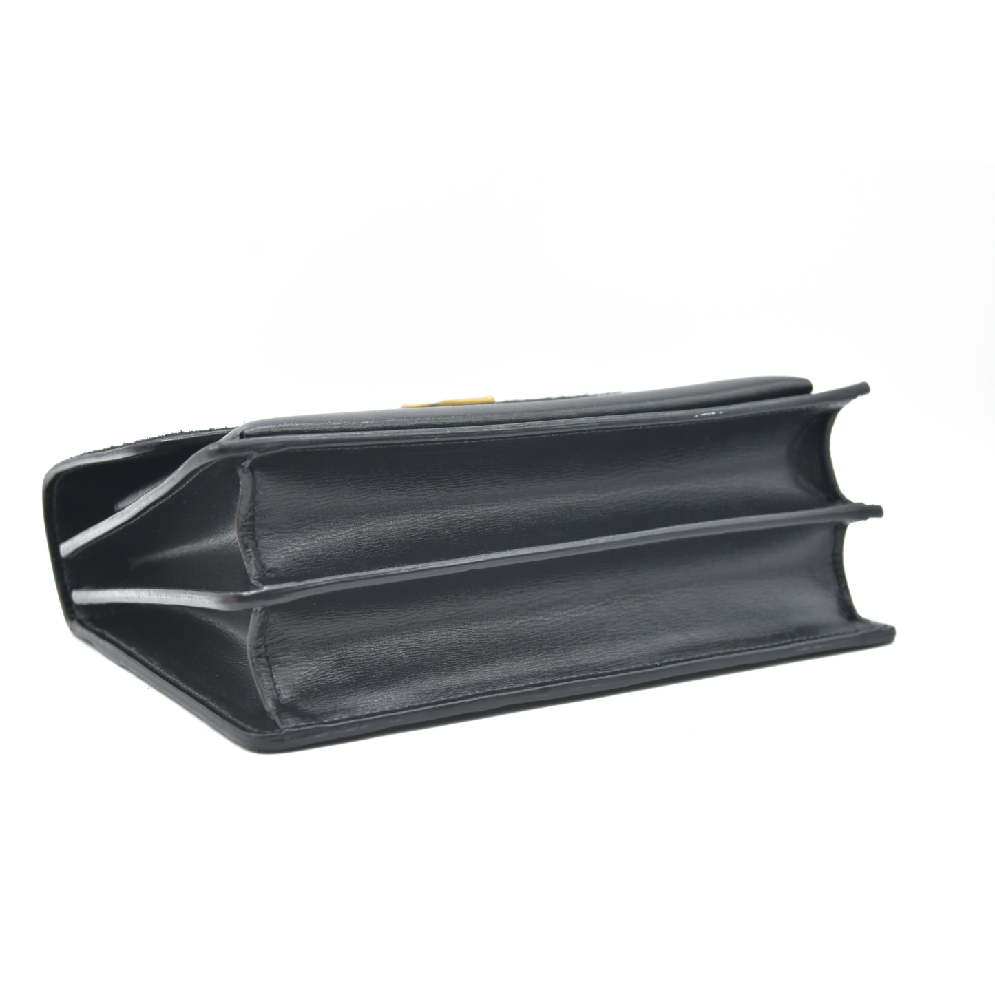 $2800 Saint Laurent Suede Calfskin Medium Monogram Sunset Black Gold YSL