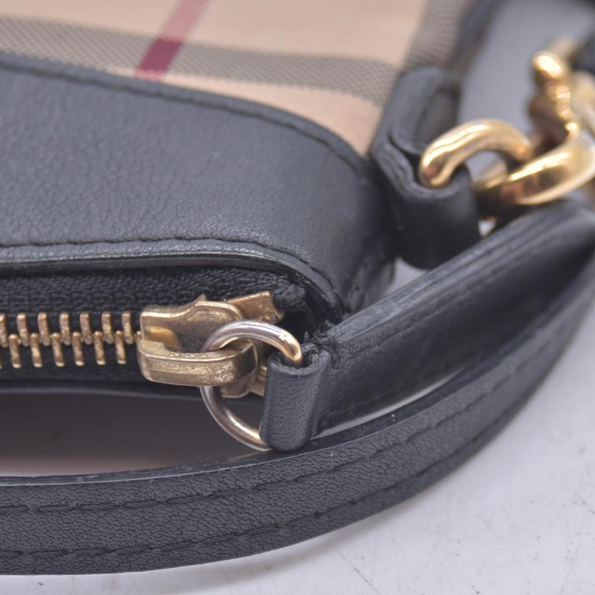 Burberry Horseferry Check Peyton Crossbody Clutch Bag Black CONSIGNMENT