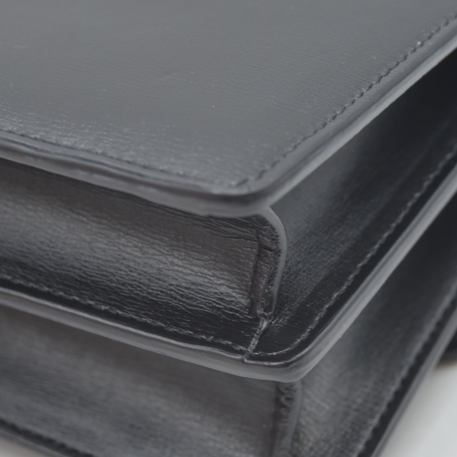 $2800 Saint Laurent Suede Calfskin Medium Monogram Sunset Black Gold YSL