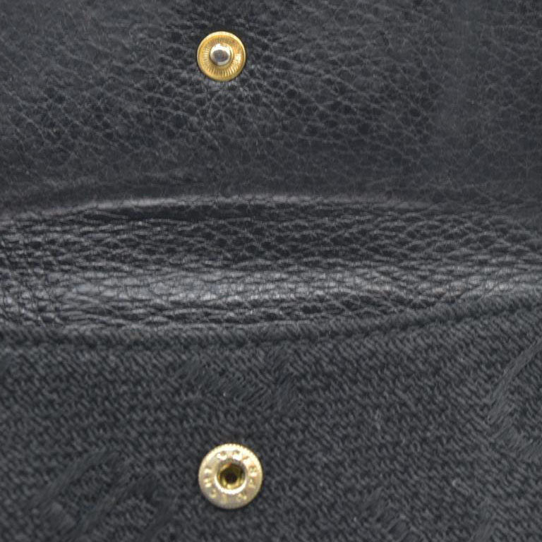 AUCTION $590 BVLGARI Logo Mania Canvas Leather Bifold Wallet Black