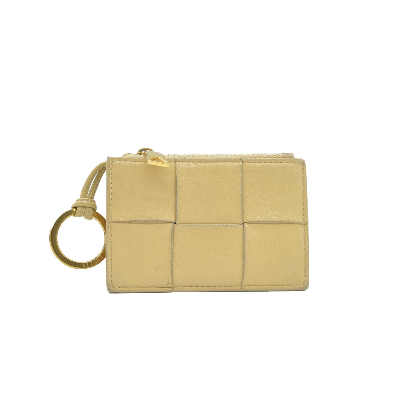 $650 Bottega Veneta Cassette Key Pouch Beige CONSIGNMENT