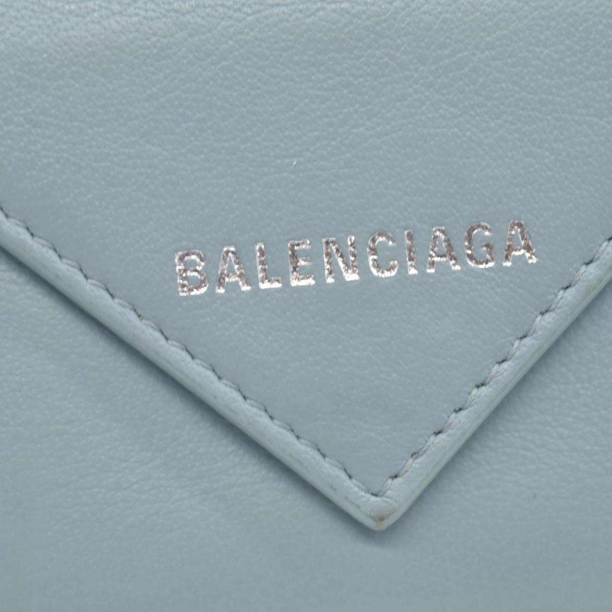 Balenciaga Leather Compact Wallet Blue CONSIGNMENT