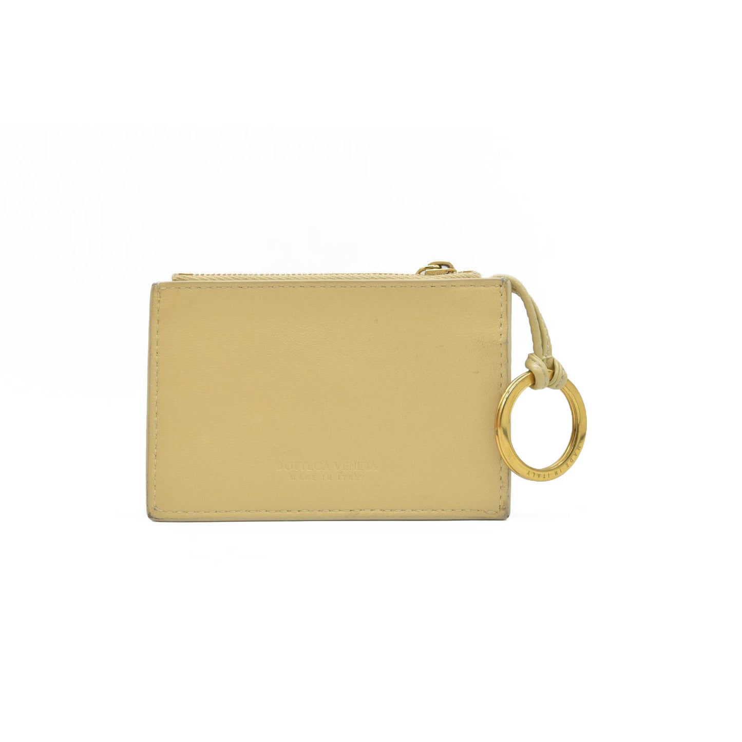 $650 Bottega Veneta Cassette Key Pouch Beige CONSIGNMENT