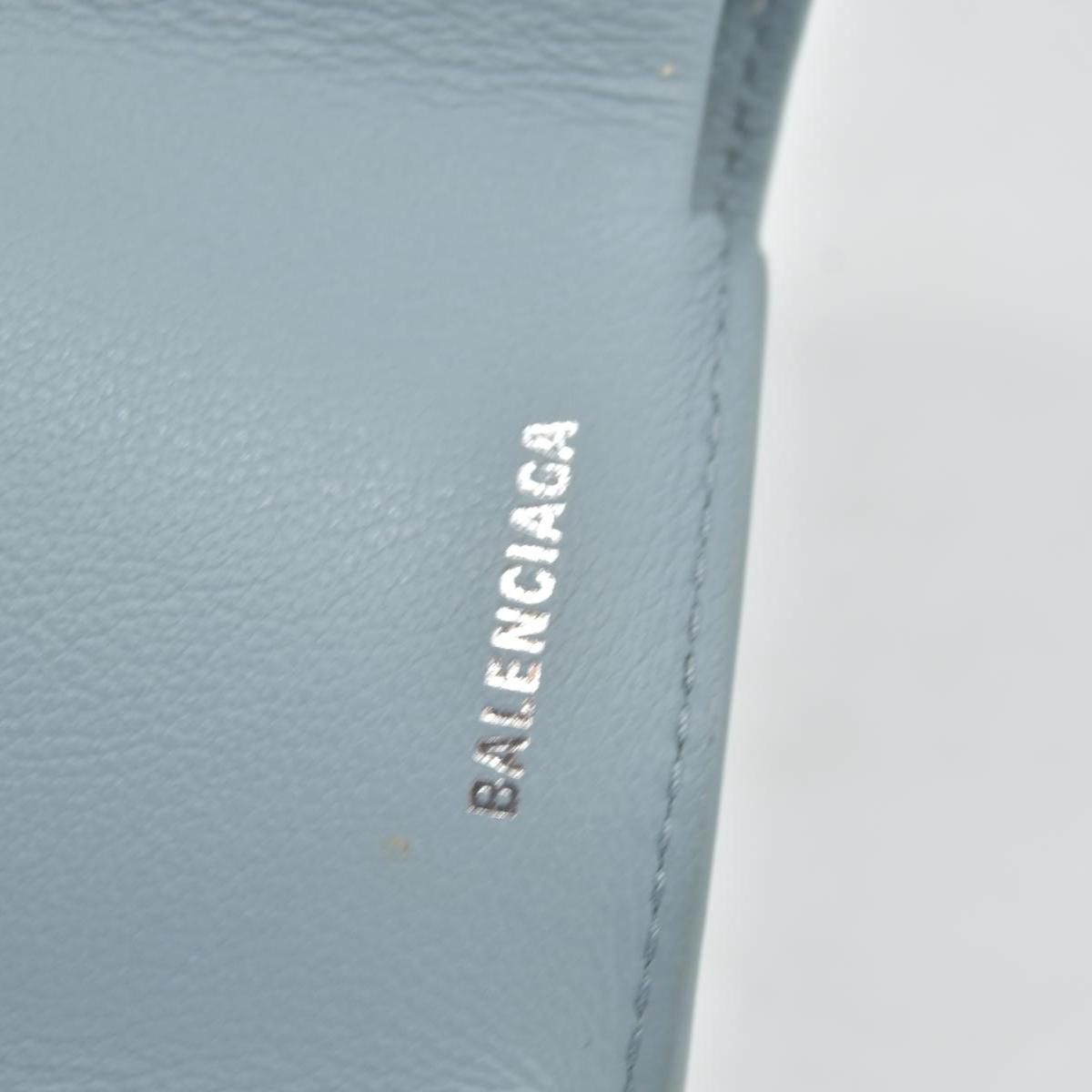 Balenciaga Leather Compact Wallet Blue CONSIGNMENT