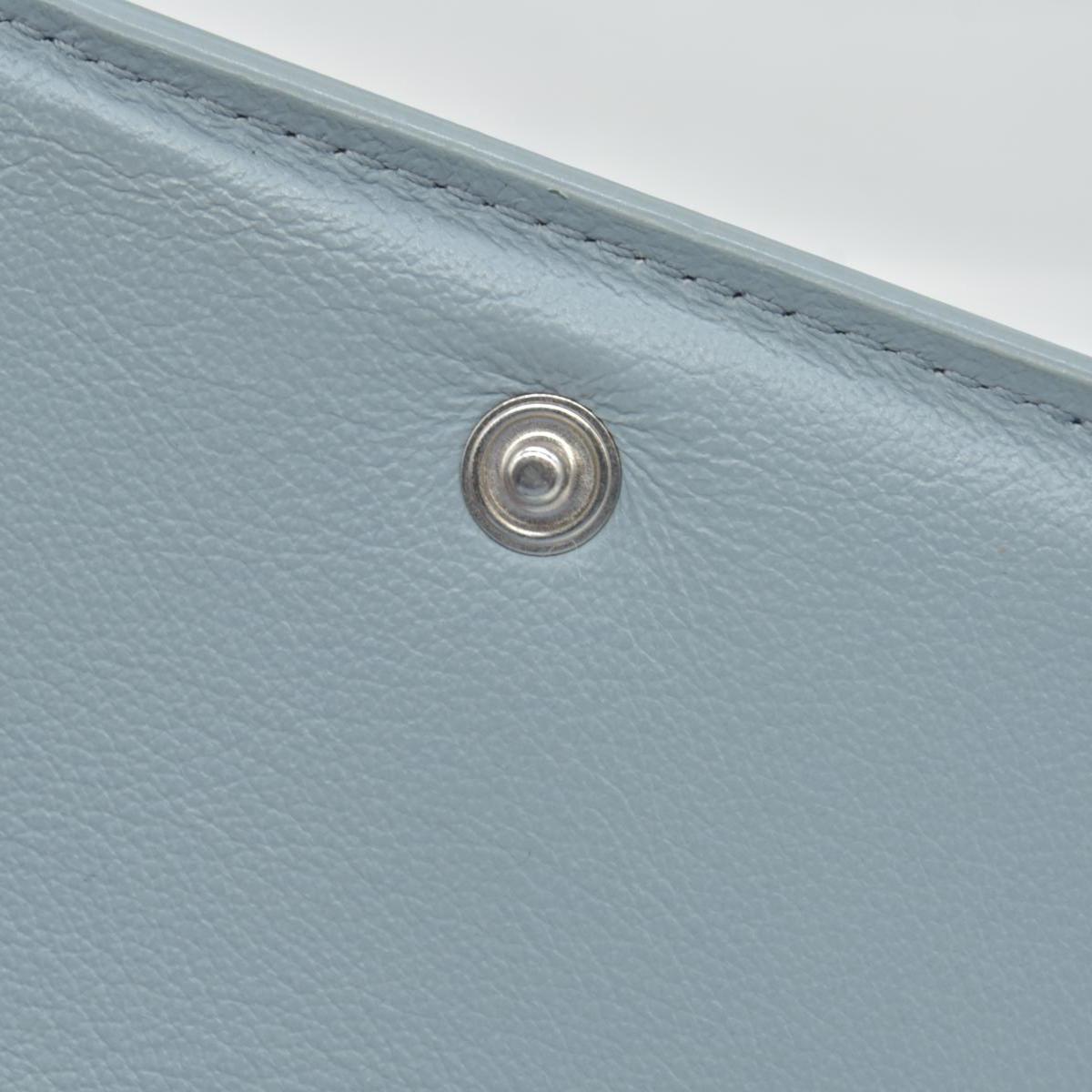 Balenciaga Leather Compact Wallet Blue CONSIGNMENT