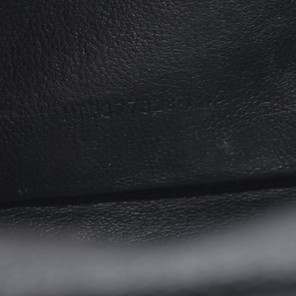 $1600 Saint Laurent Grain De Poudre Matelasse Chevron Monogram Envelope Chain Wallet Black