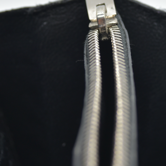 $1600 Saint Laurent Grain De Poudre Matelasse Chevron Monogram Envelope Chain Wallet Black